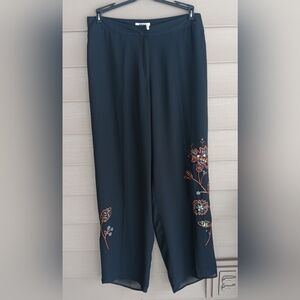 Appraisal Black Pants With Sheer Embellished Overlay.  Size 14
